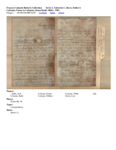 Cabaniss, Fanny to Cabaniss, James Budd, 1860s - 1901