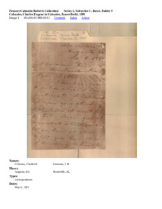 Cabaniss, Charles Eugene to Cabaniss, James Budd, 1891