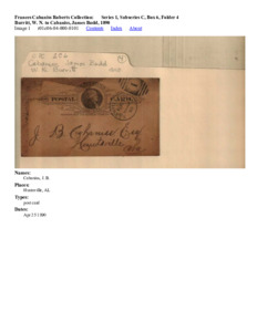 Burritt, W. N. to Cabaniss, James Budd, 1890