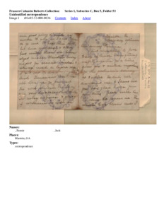 Unidentified correspondence