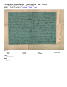 _____, Ellie [Agee?] to Cabaniss, Fanny (Fannie), 1902