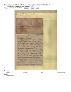 _____, Annie E. to Cabaniss, Fanny (Fannie), 1922