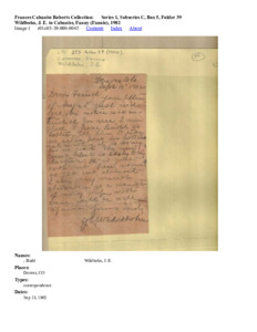 Wildbohn, J. E. to Cabaniss, Fanny (Fannie), 1902