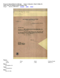 Steele, Tracy to Cabaniss, Fanny (Fannie), 1936