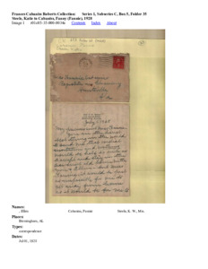 Steele, Katie to Cabaniss, Fanny (Fannie), 1928