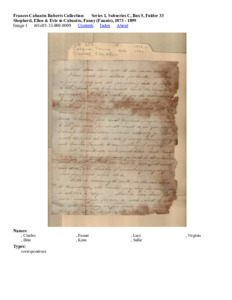 Shepherd, Ellen &amp; Evie to Cabaniss, Fanny (Fannie), 1873 - 1899