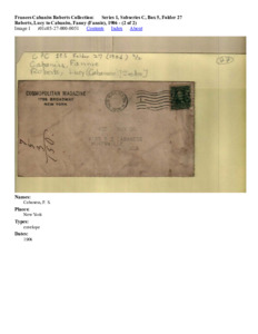 Roberts, Lucy to Cabaniss, Fanny (Fannie), 1906 - (2 of 2)