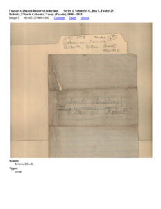 Roberts, Ellen to Cabaniss, Fanny (Fannie), 1896 - 1915