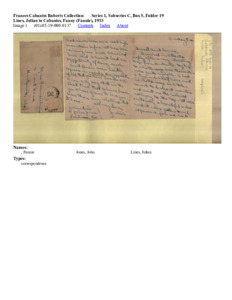 Lines, Julian to Cabaniss, Fanny (Fannie), 1933