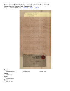 Gamble, Cary to Cabaniss, Fanny (Fannie), 1911