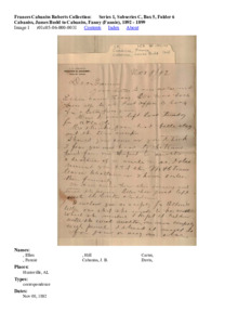 Cabaniss, James Budd to Cabaniss, Fanny (Fannie), 1892 - 1899 