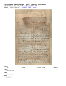 Cabaniss, Charles E. to Cabaniss, Fanny (Fannie), 1866 - 1898