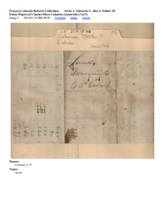 Estate Papers of Charles Pines Cabaniss (unsorted) (3 of 3)