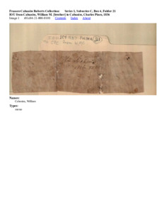 IOU from Cabaniss, William M. [brother] to Cabaniss, Charles Pines, 1836