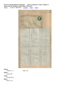 Steger, Ada to Cabaniss, Charles Pines, 1872-1873