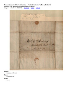 Sanders, B. B. to Cabaniss, Charles Pines, 1836-1837