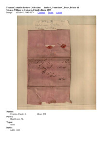 Mason, William to Cabaniss, Charles Pines, 1835