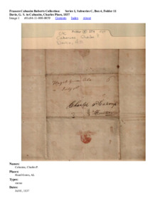 Davie, G. S. to Cabaniss, Charles Pines, 1837