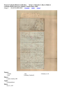 Cabaniss, Bettie [niece] to Cabaniss, Charles Pines, 1869