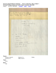 Personal Writings (written by Charles Eugene Cabaniss), 1864-1868