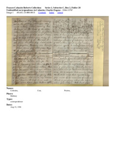 Unidentified correspondence  to Cabaniss, Charles Eugene