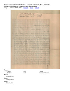 Wellborn, Sue (White) to Cabaniss, Charles Eugene, 1866