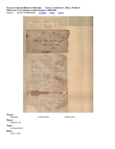 Mower, B. F. to Cabaniss, Charles Eugene, 1880-1881