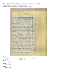 McCalley, F. S. to Cabaniss, Charles Eugene, 1866