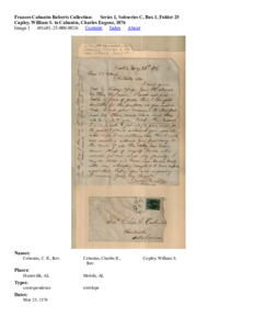 Copley, William S. to Cabaniss, Charles Eugene, 1876