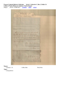 Collier &amp; Ward, Misses to Cabaniss, Charles Eugene