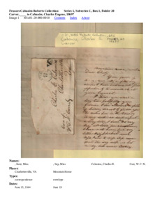 Carver, ____  to Cabaniss, Charles Eugene, 1869?