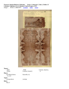 Cabaniss, Septimus, Jr. to Cabaniss, Charles Eugene, 1872
