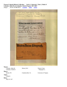 Cabaniss, Albert B., to Cabaniss, Charles Eugene, 1867-1869