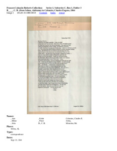 B____, C. B. (from Selma, Alabama) to Cabaniss, Charles Eugene, 1864