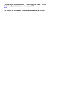 A Resource Unit: Americanism vs. Communism, 1962 [Not digitized.]