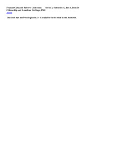 Citizenship and American Heritage, 1960 [Not digitized]