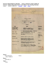 Frances C. Roberts Huntsville Senior Center History Class Teaching Materials