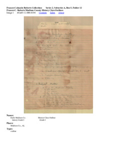 Frances C. Roberts Madison County History Class Outlines