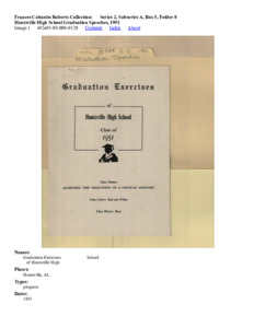 Huntsville High School Graduation Speeches, 1951