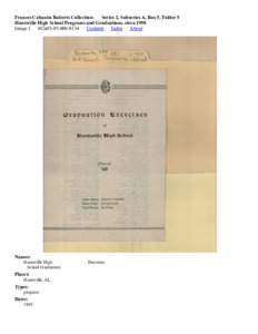 Huntsville High School Programs and Graduations, circa 1950