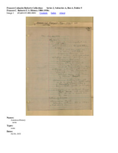 Frances C. Roberts U.S. History 1900-1930s