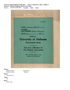 Frances C. Roberts Political Theory Class Notes