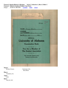 Frances C. Roberts Southern Politics Class Notes