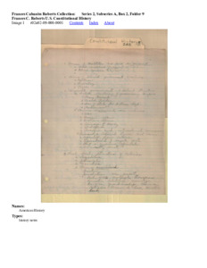 Frances C. Roberts U.S. Constitutional History