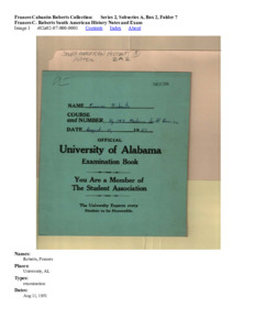 Frances C. Roberts South American History Notes and Exam