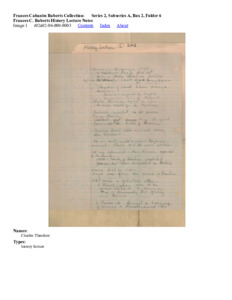Frances C. Roberts History Lecture Notes