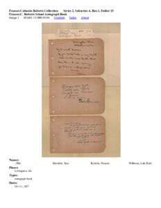 Frances C. Roberts School Autograph Book