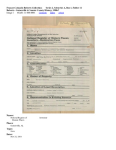 Roberts - Gainesville &amp; Sumter County History, 1980s?