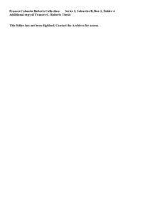 Additional copy of  Frances C. Roberts Thesis
