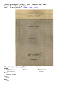 Frances C. Roberts Thesis Rough Draft
